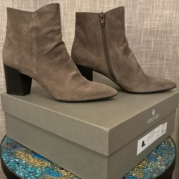 COCLICO Joy Suede Bootie in Shadow Taupe
